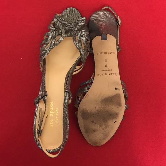 Kate Spade Metallic Strappy Sandals, 9M - Picture 3 of 5